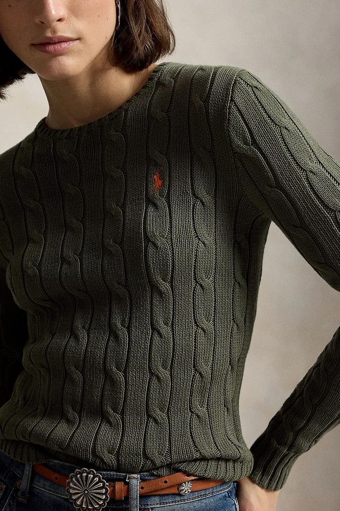 Sweter damski bawełniany Polo Ralph Lauren 211971869 zielony