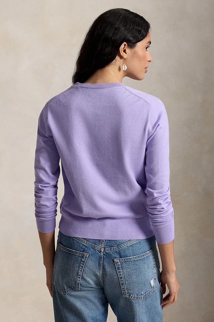 Polo Ralph Lauren kardigan damski z bawełną 211971871 fioletowy SS26