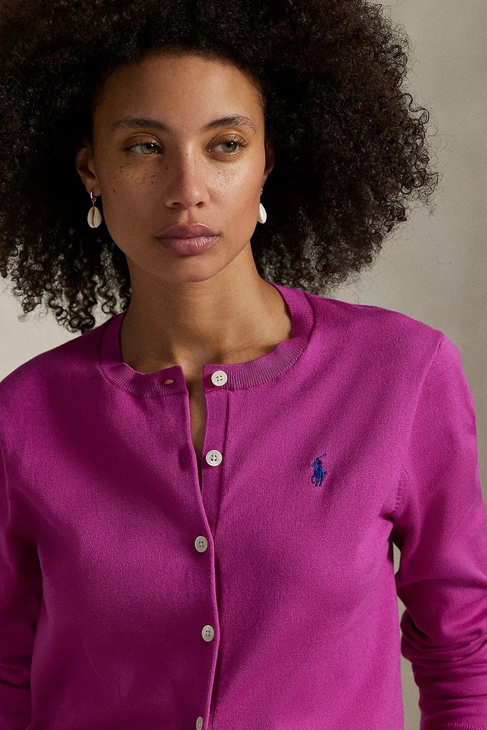 Polo Ralph Lauren Ζακέτα με βαμβάκι Γυναικεία ροζ 211971871