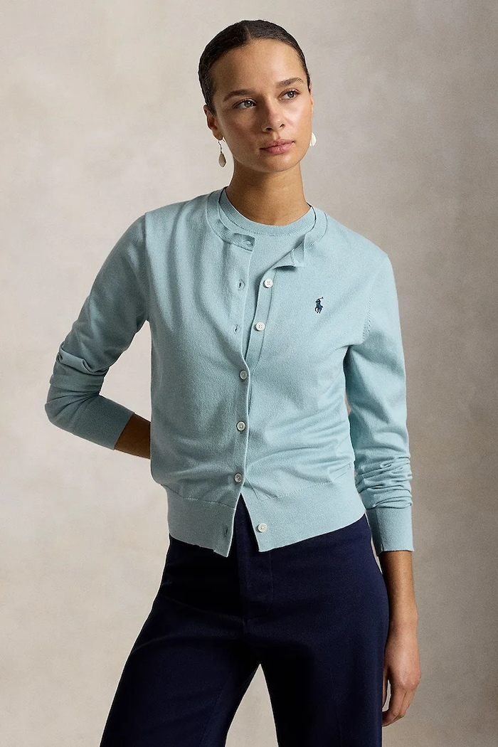 Polo Ralph Lauren kardigan dámský s bavlnou tyrkysová 211971871