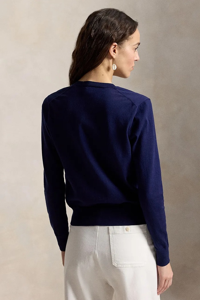 Polo Ralph Lauren kardigan damski z bawełną 211971871 granatowy SS26