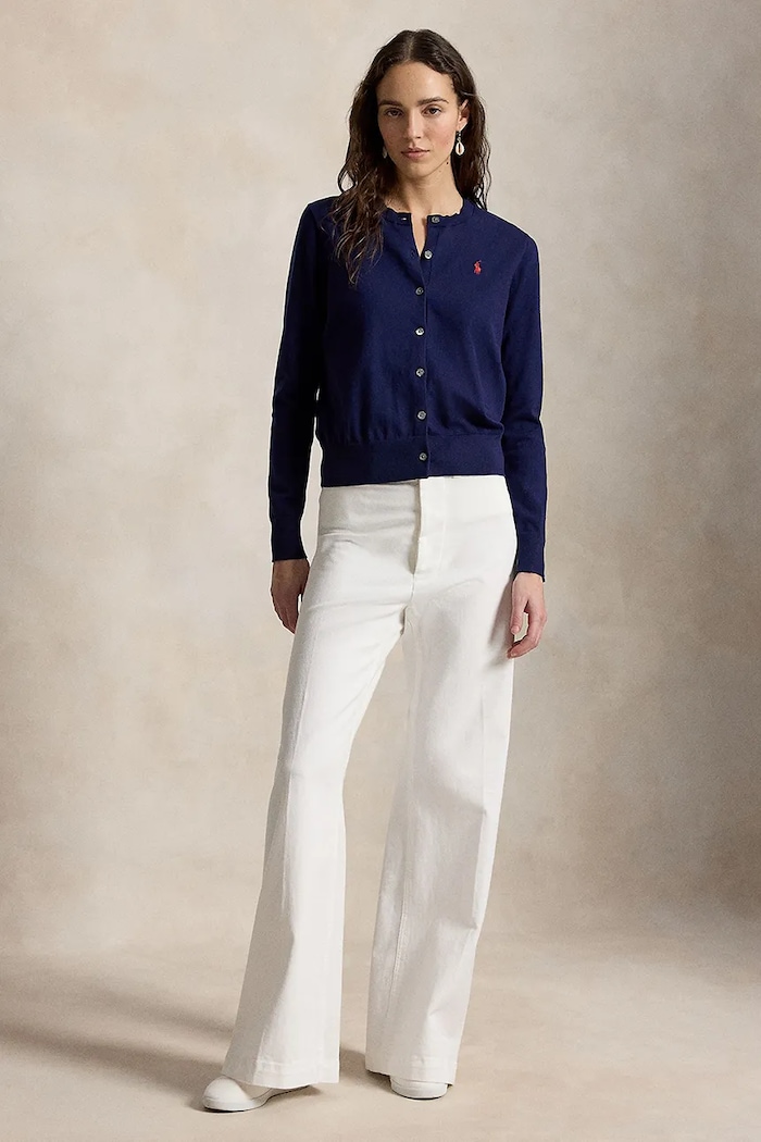Odzież Polo Ralph Lauren kardigan damski z bawełną 211971871 granatowy