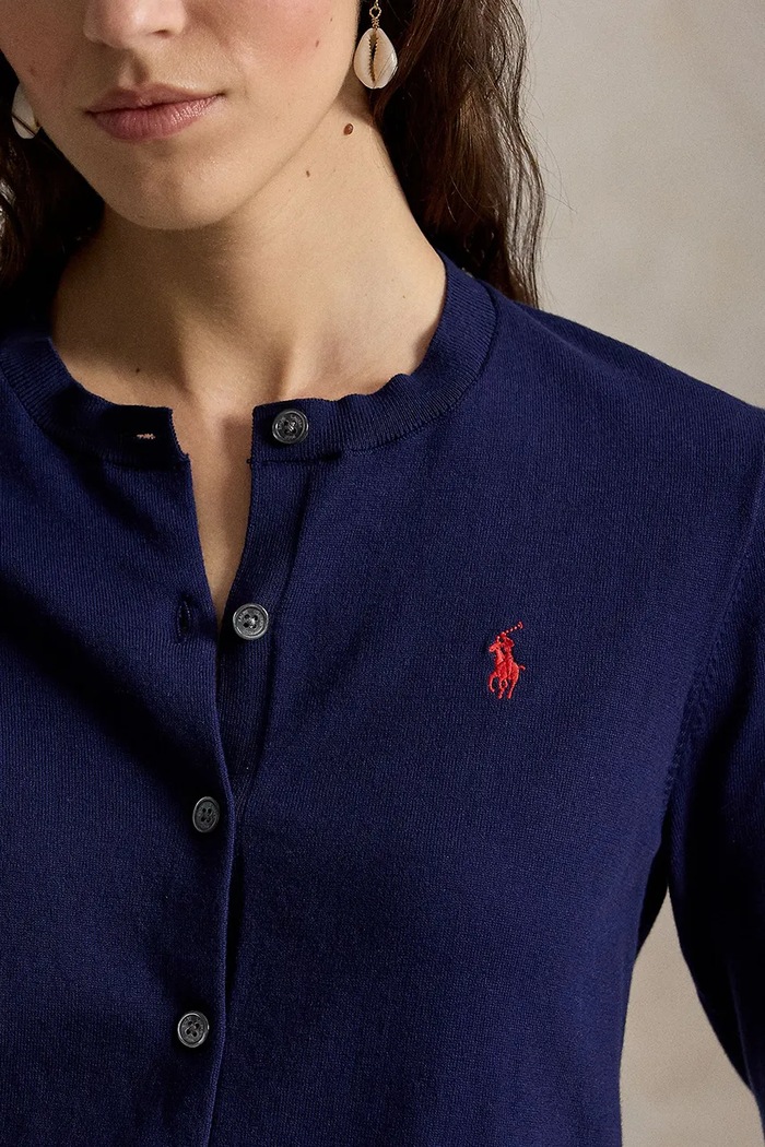 Polo Ralph Lauren kardigan damski z bawełną granatowy 211971871