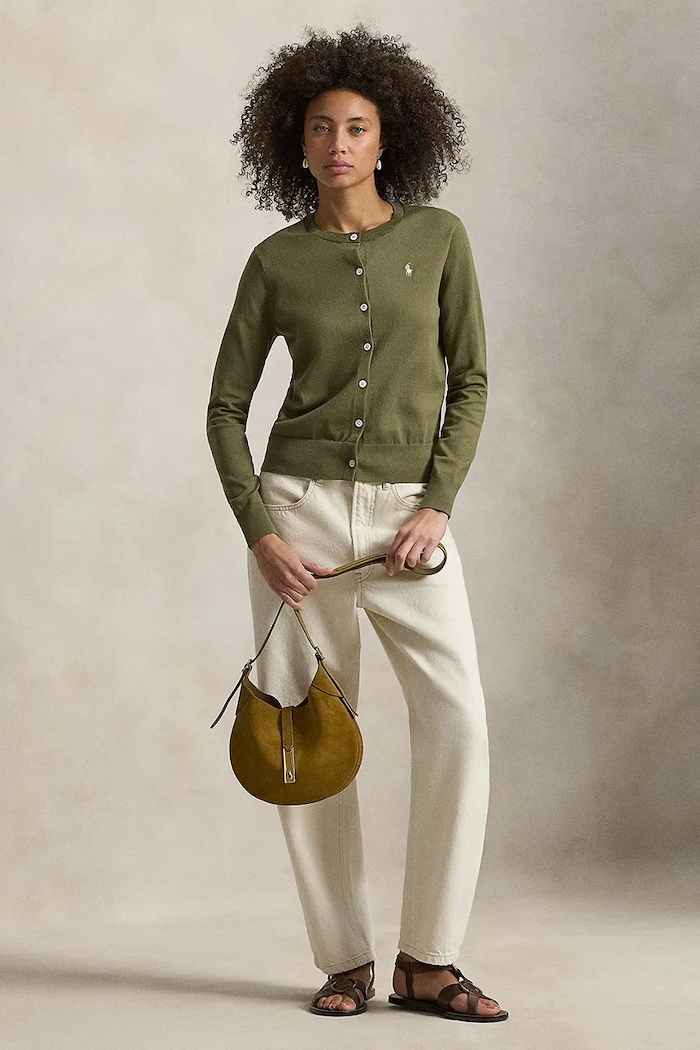 Oblečení Polo Ralph Lauren kardigan s bavlnou dámský 211971871 zelená