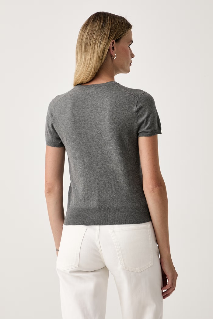 Odzież Polo Ralph Lauren sweter z krótkim rękawem damski z bawełny 211971872 szary