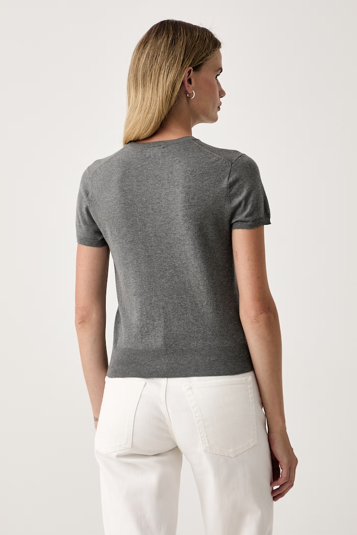 Odzież Polo Ralph Lauren sweter z krótkim rękawem damski z bawełny 211971872 szary