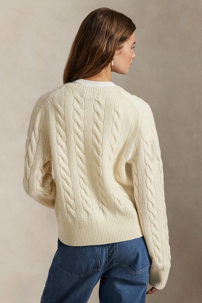 Μάλλινο πουλόβερ Polo Ralph Lauren 211972104 λευκό AW25