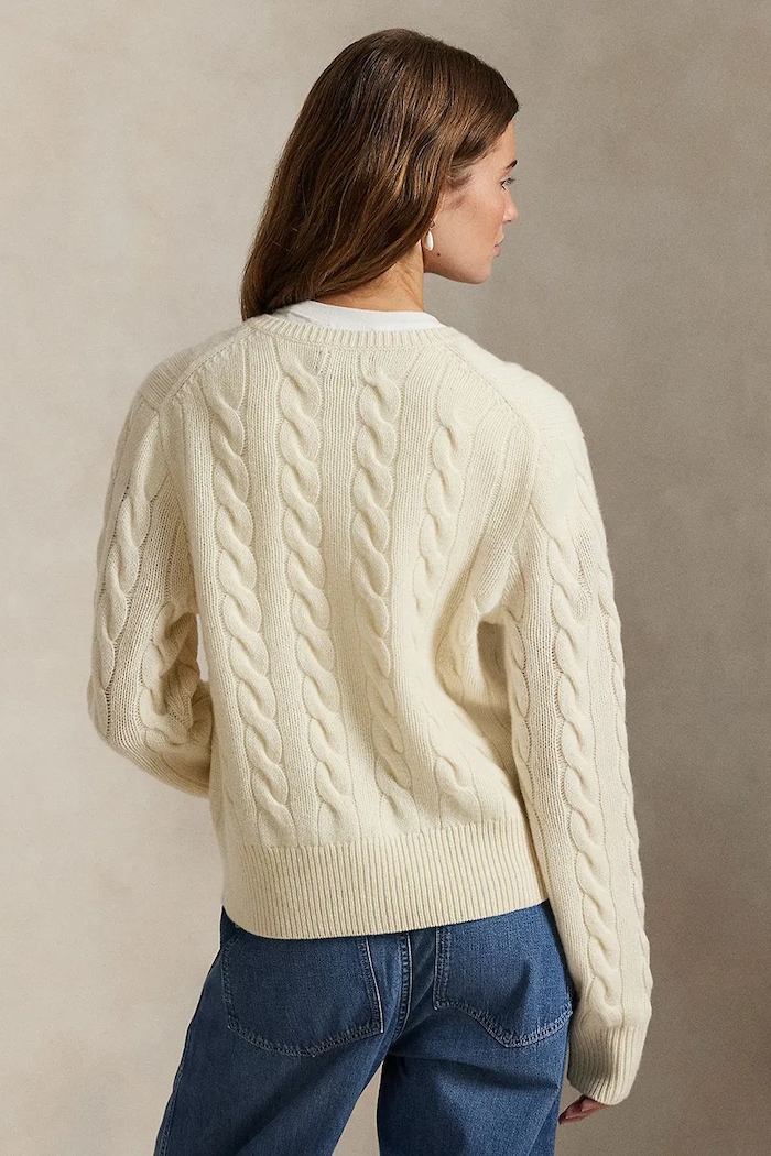 Μάλλινο πουλόβερ Polo Ralph Lauren 211972104 λευκό AW25