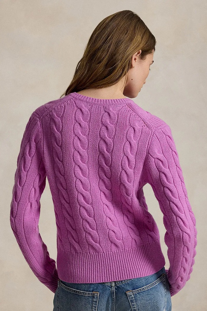 Polo Ralph Lauren kardigan wełniany damski 211972104 fioletowy AW25
