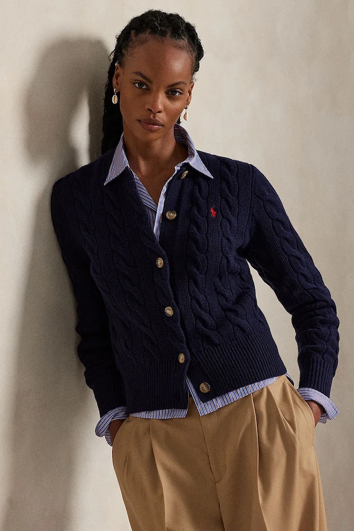 Polo Ralph Lauren sweter wełniany 211972104 granatowy