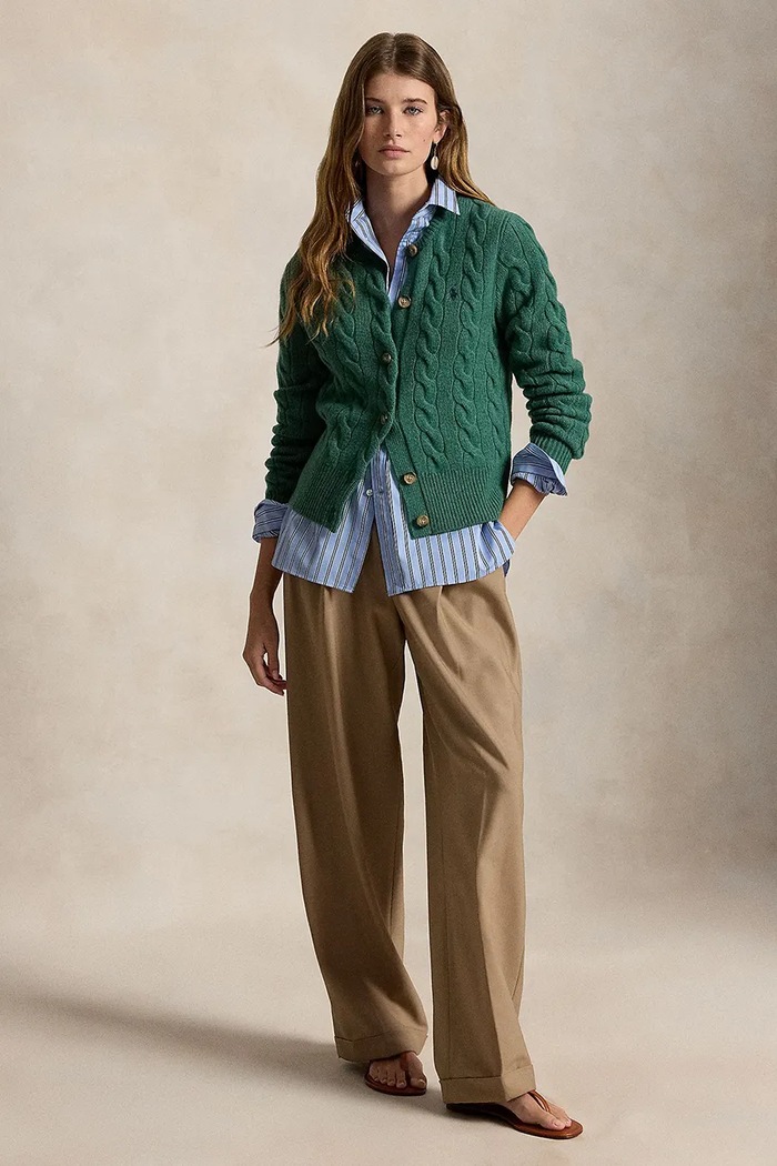 Odzież Polo Ralph Lauren kardigan wełniany damski 211972104 zielony