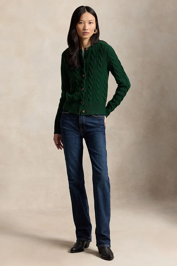 Odzież Polo Ralph Lauren kardigan wełniany damski 211972104 zielony