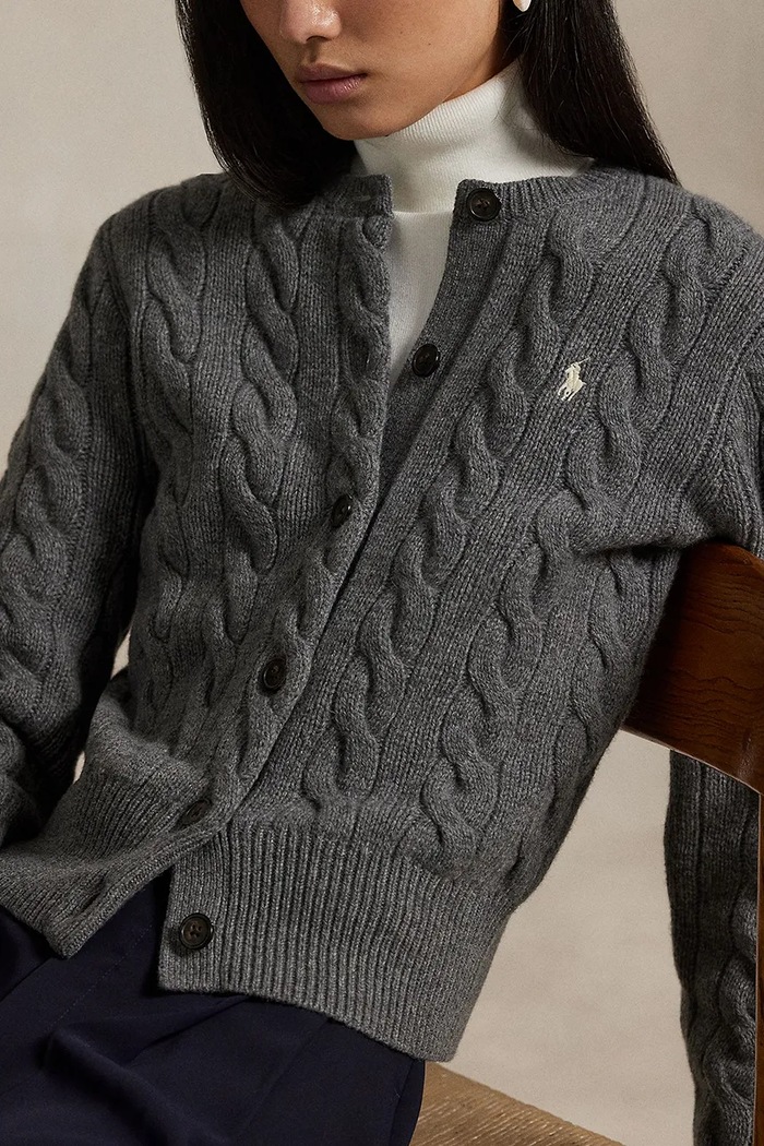 Шерстяной свитер Polo Ralph Lauren серый 211972104