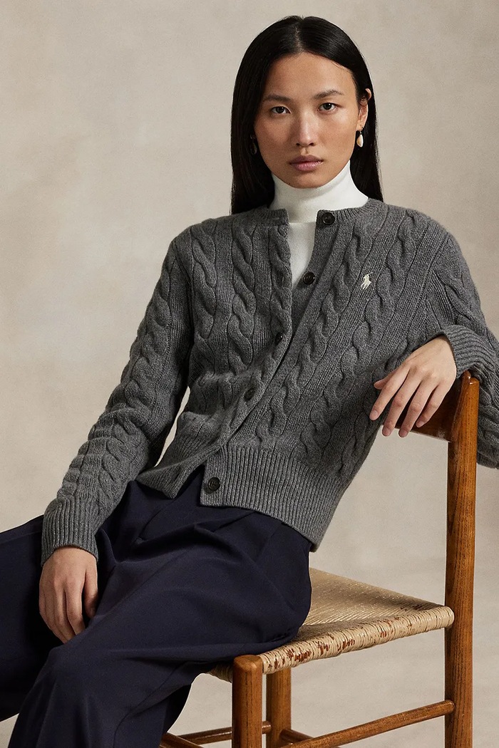 Шерстяной свитер Polo Ralph Lauren 211972104 серый