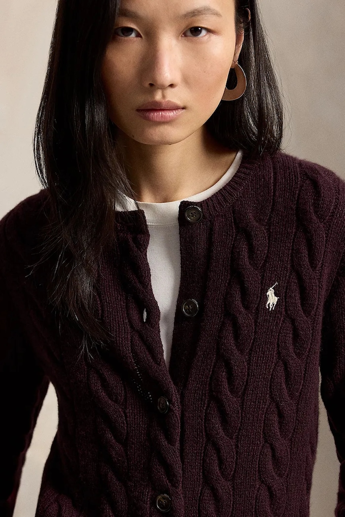 Polo Ralph Lauren kardigan ženski volnen bordo 211972104