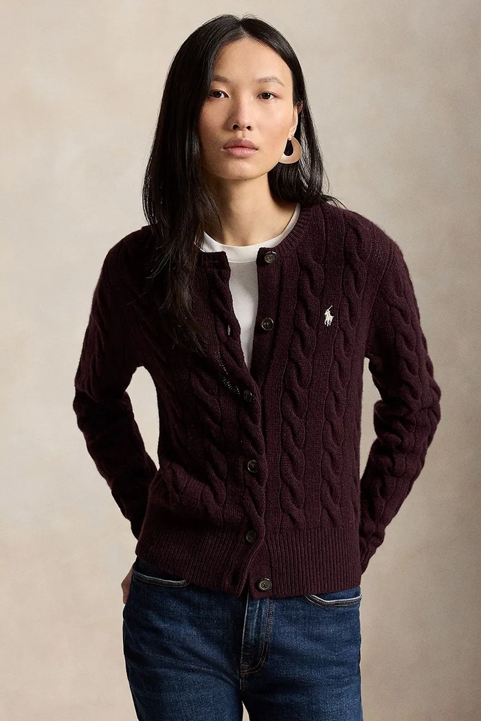 Polo Ralph Lauren kardigan wełniany damski czarny 211972104
