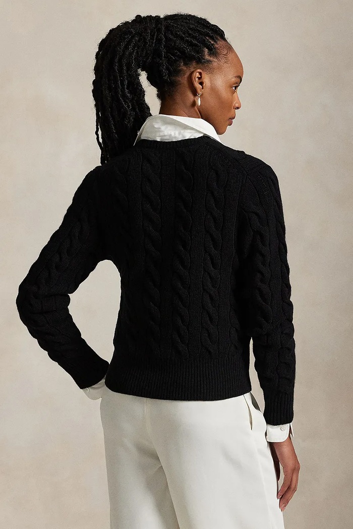 Vlnený sveter Polo Ralph Lauren 211972104 čierna AW25