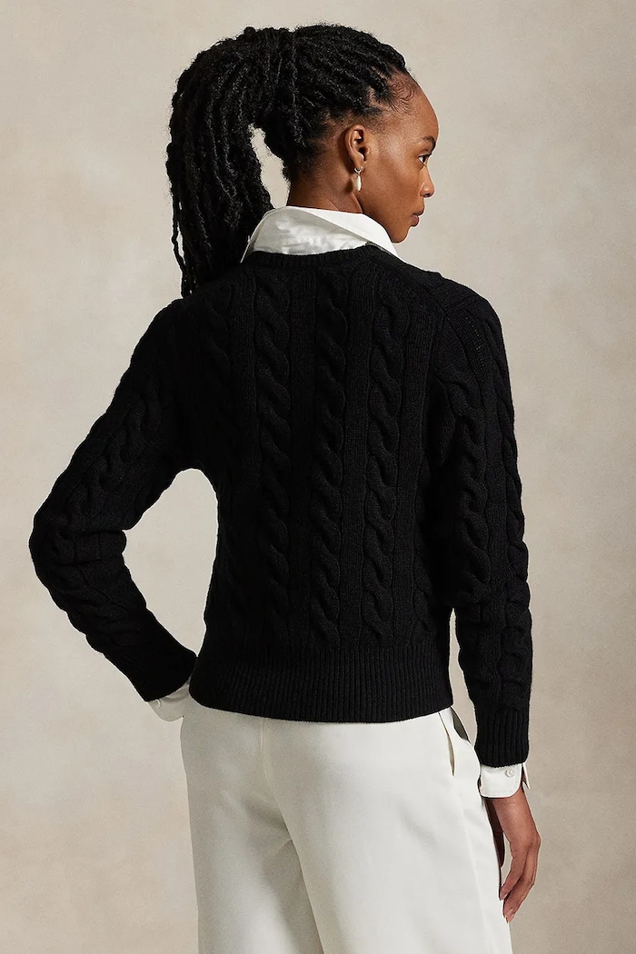 Vlnený sveter Polo Ralph Lauren 211972104 čierna AW25
