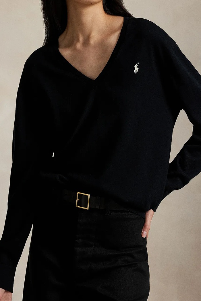 Памучен пуловер Polo Ralph Lauren черен 211972105