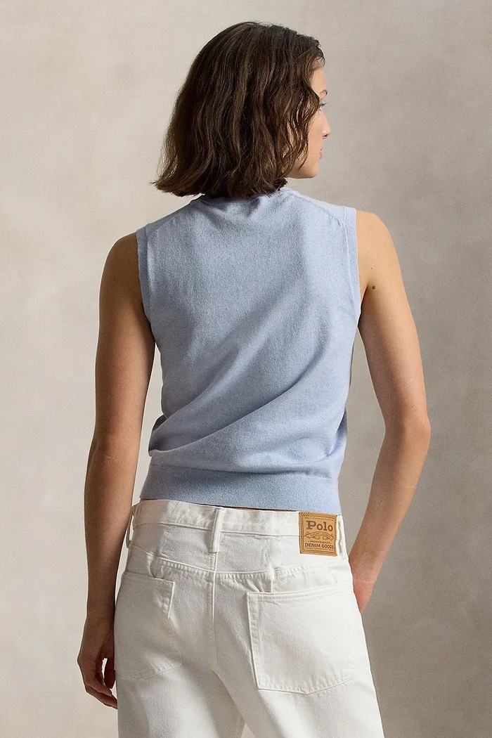 Polo Ralph Lauren mellény női pamuttal 211972111 kék SS26