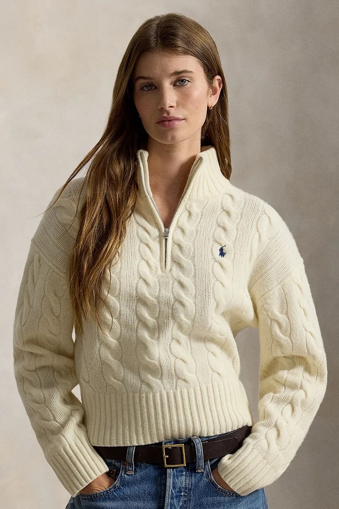 Polo Ralph Lauren sweter damski wełniany beżowy 211972130