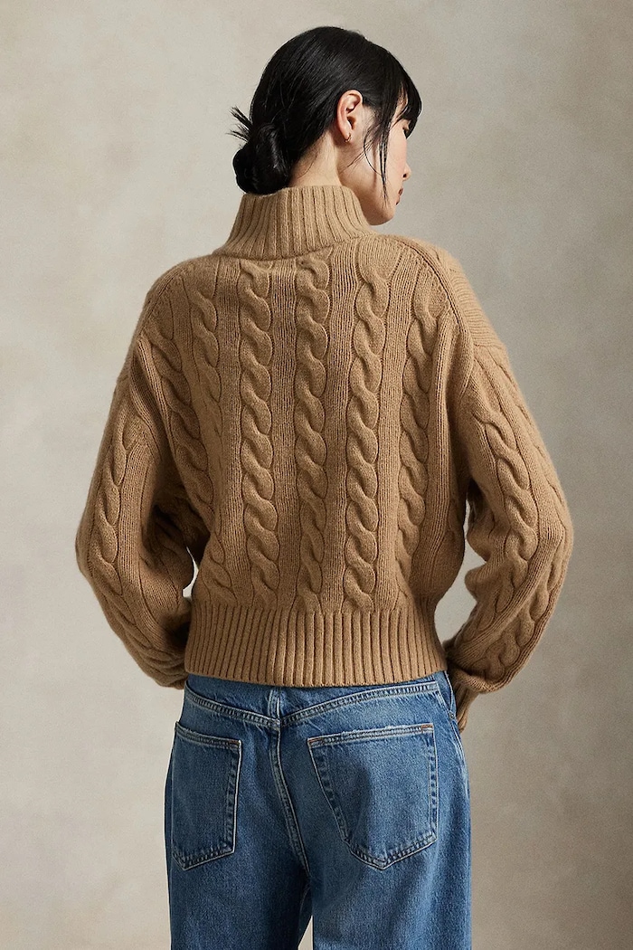 Polo Ralph Lauren pulover de lână 211972130 bej AW25
