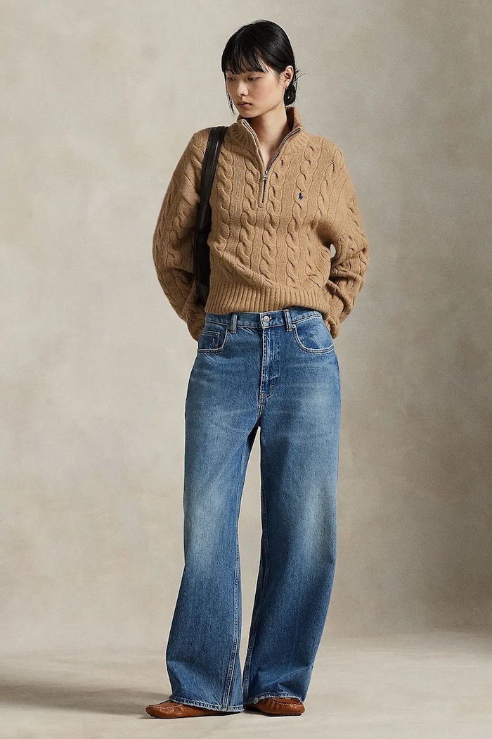 Odzież Polo Ralph Lauren sweter wełniany damski 211972130 brązowy