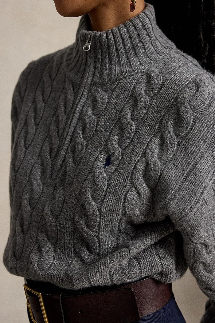 Polo Ralph Lauren sweter damski wełniany szary 211972130