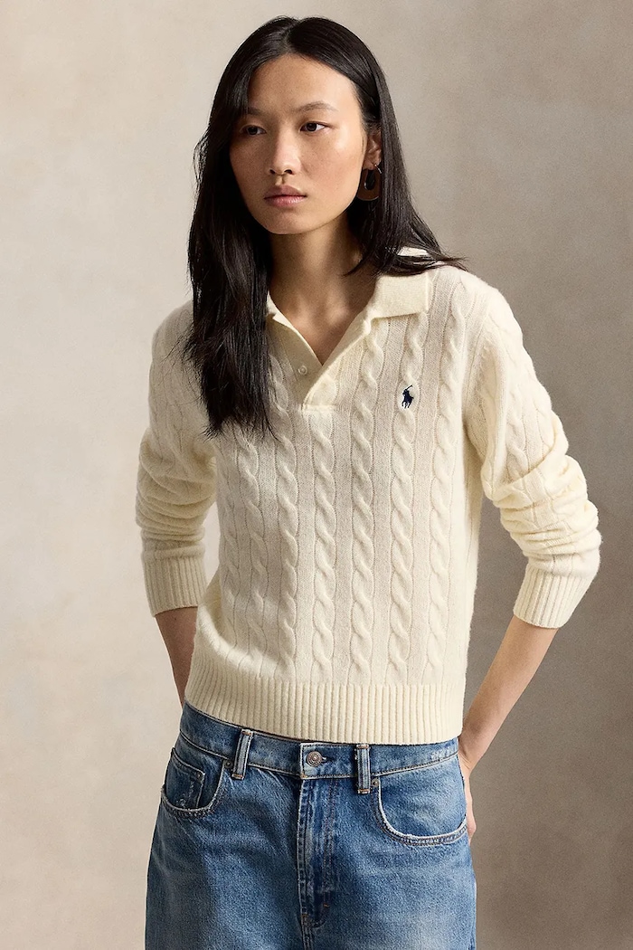 Polo Ralph Lauren sweter damski wełniany beżowy 211972132