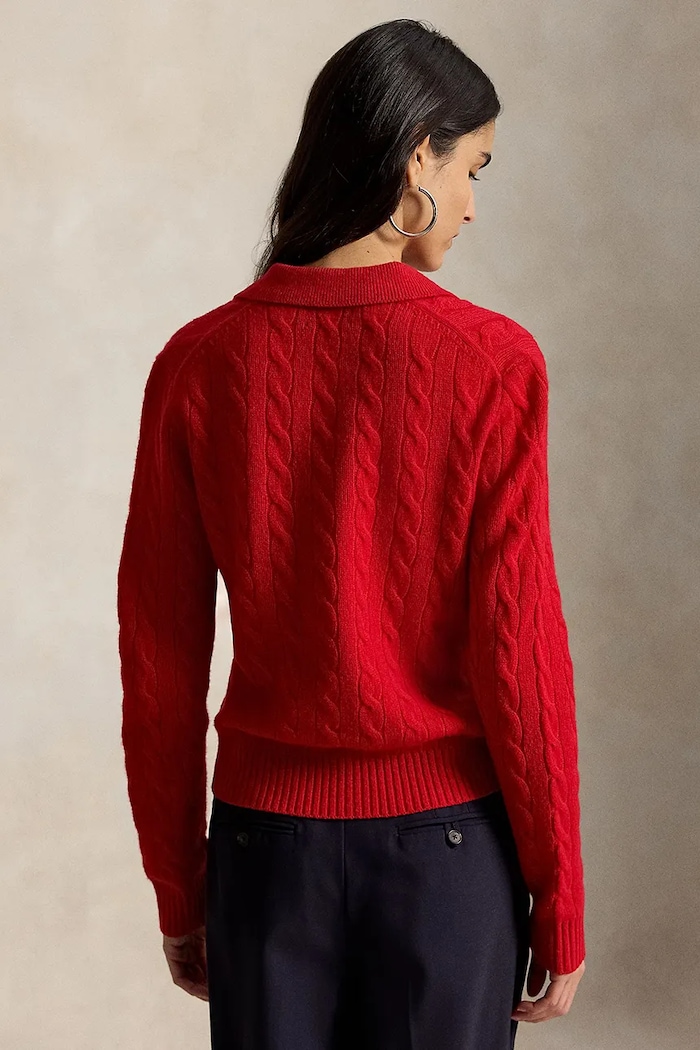 Polo Ralph Lauren sweter damski wełniany 211972132 czerwony AW25