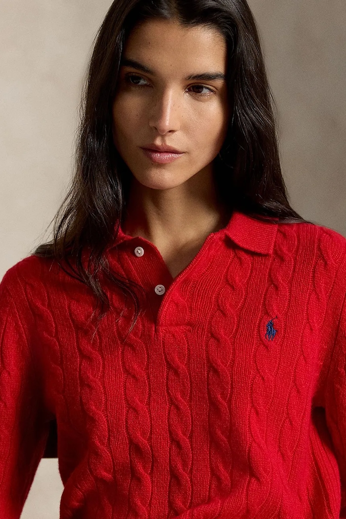 Polo Ralph Lauren sweter damski wełniany czerwony 211972132