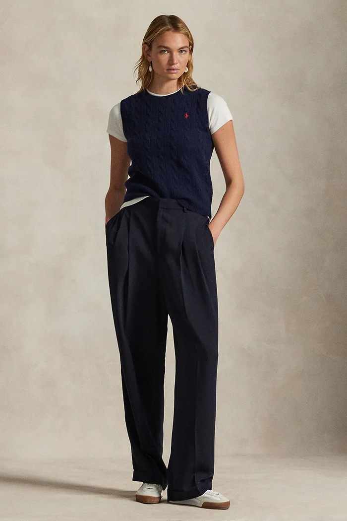 Ρούχα Κασμιρένιο γιλέκο Polo Ralph Lauren 211972134 σκούρο μπλε