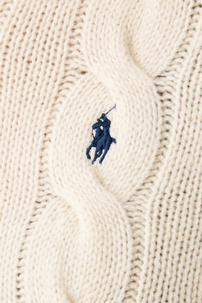 Sweter damski wełniany Polo Ralph Lauren beżowy 211A91216