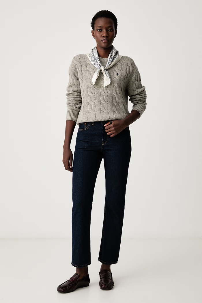 Polo Ralph Lauren Πουλόβερ γυναικείο μάλλινο 211A91216 γκρί AW25
