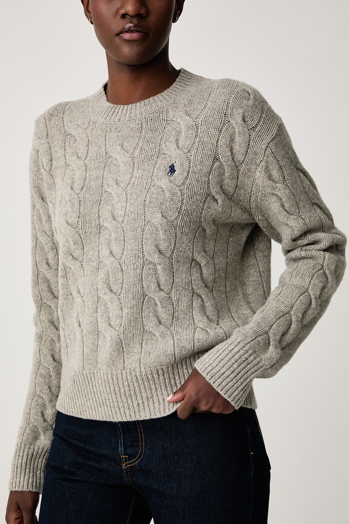 Πουλόβερ γυναικείο μάλλινο Polo Ralph Lauren 211A91216 γκρί