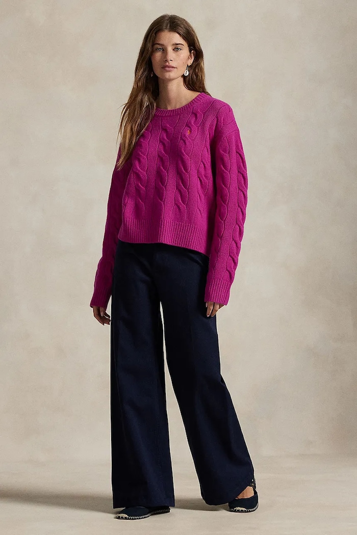 Odzież Polo Ralph Lauren sweter wełniany 211A91216 różowy
