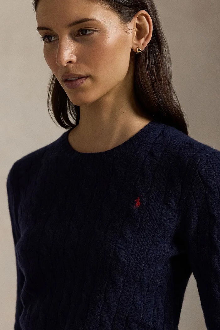 Polo Ralph Lauren sweter damski wełniany granatowy 211A91216