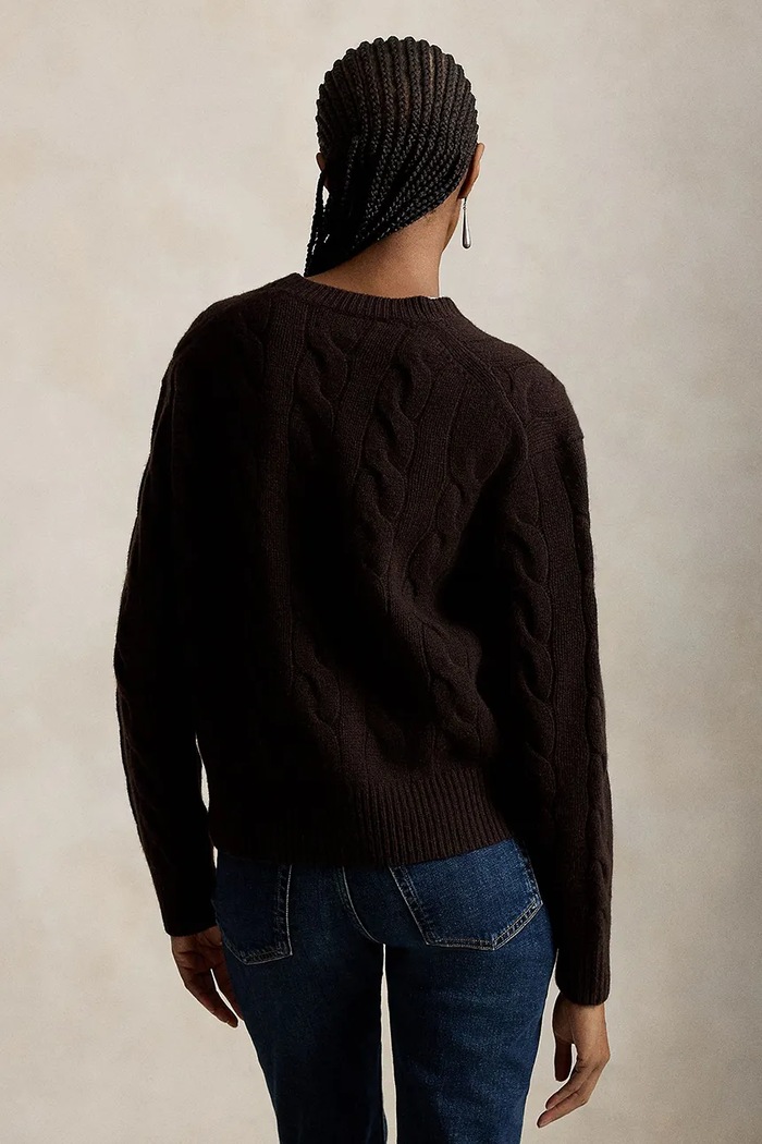 Polo Ralph Lauren sweter damski wełniany 211A91216 brązowy AW25