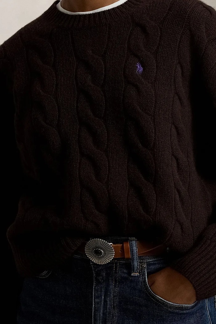 Polo Ralph Lauren sweter damski wełniany brązowy 211A91216
