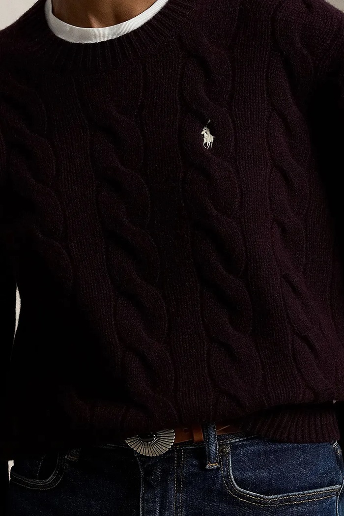 Polo Ralph Lauren sweter damski wełniany bordowy 211A91216