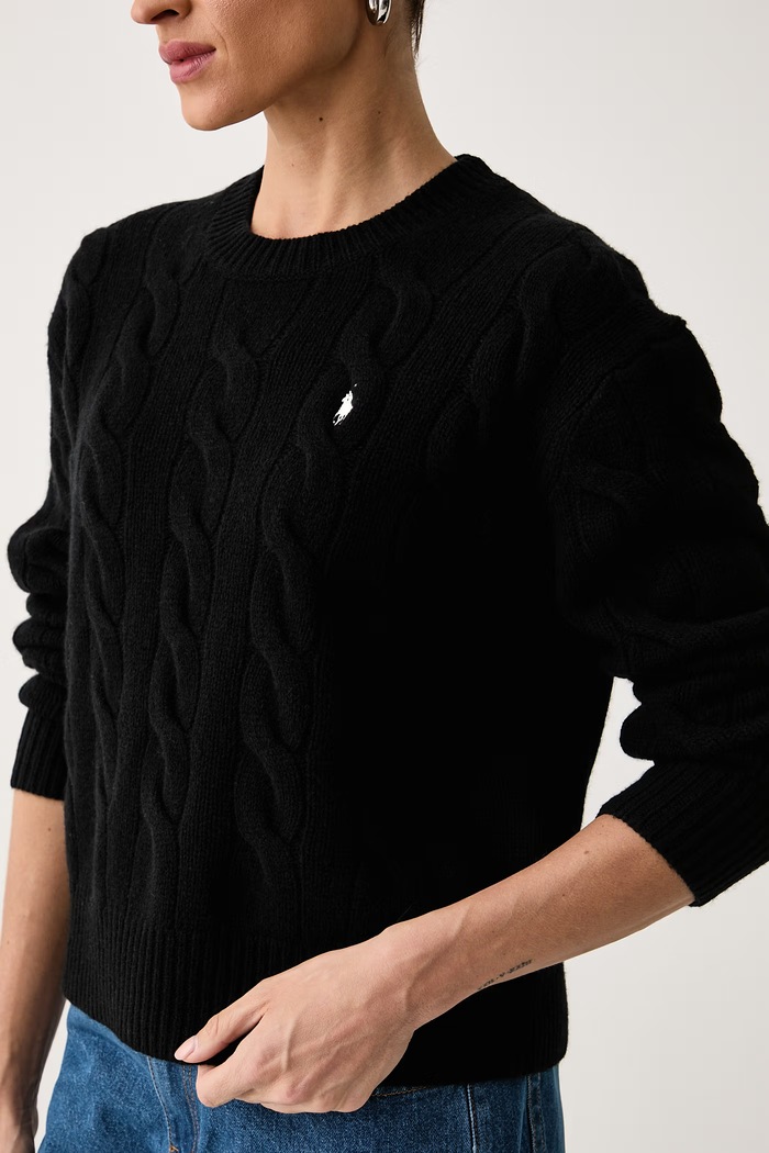 Sweter damski wełniany Polo Ralph Lauren 211A91216 czarny
