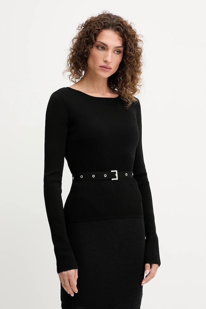 Pulover Patrizia Pepe Tanka črna 8K0309.K274