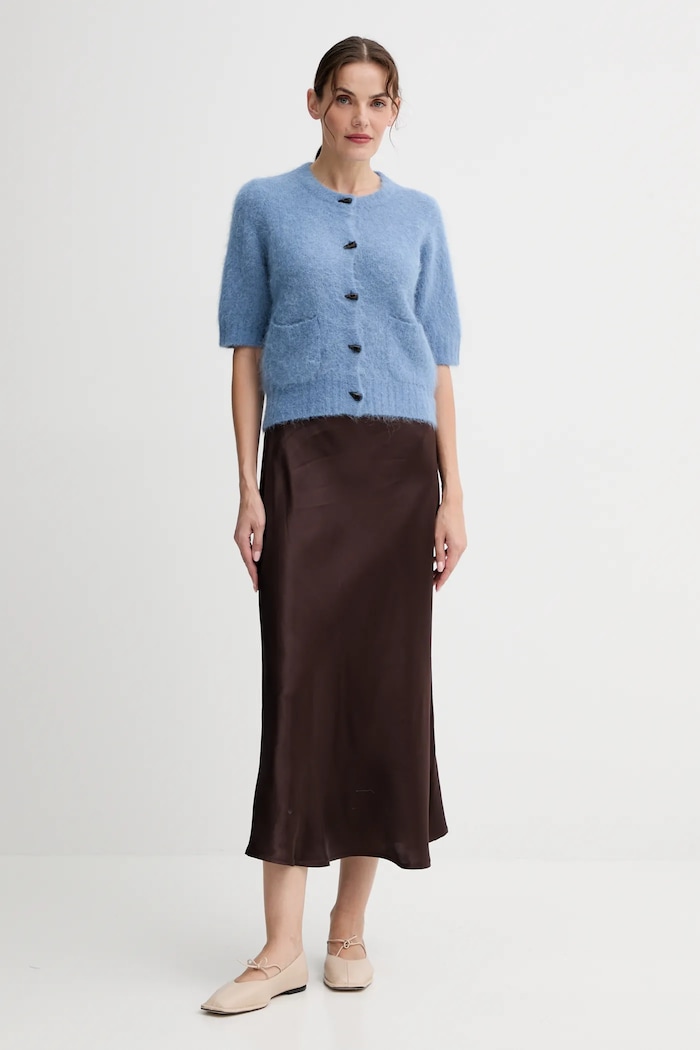 Vlnený kardigán MUNTHE LOCCA 253160025370 modrá AW25