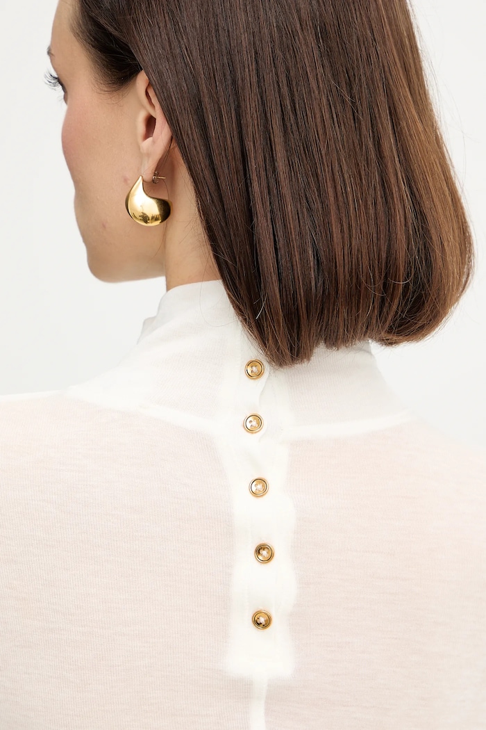 Elisabetta Franchi sweter z dodatkiem wełny MD61B56E2 beżowy