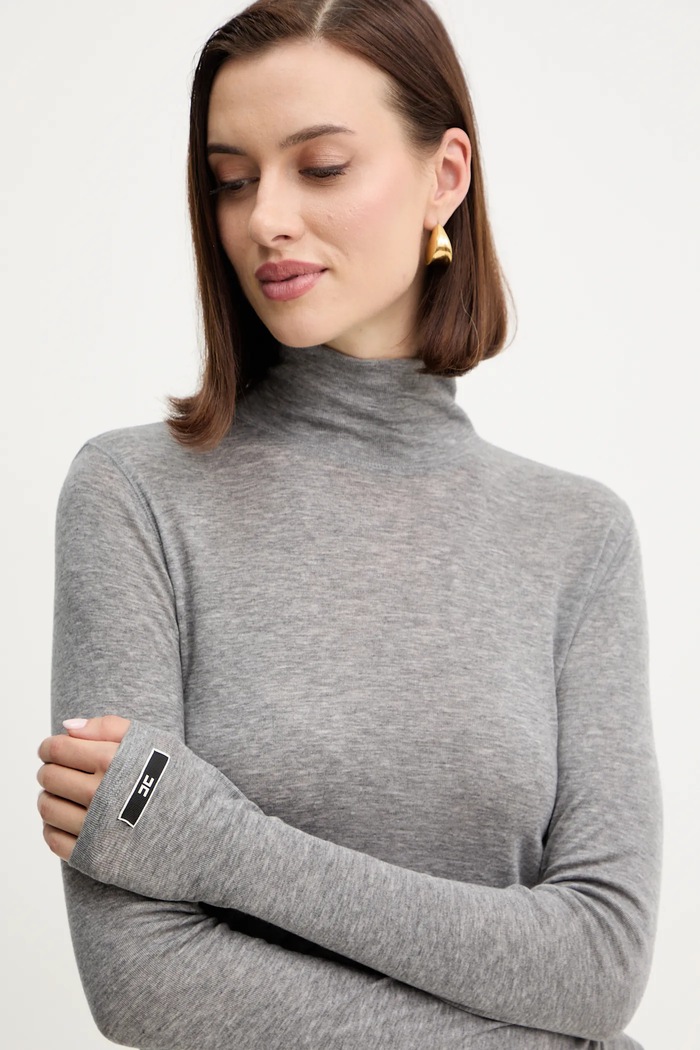 Svetr s příměsí vlny Elisabetta Franchi Elisabetta Franchi MD61B56E2 šedá