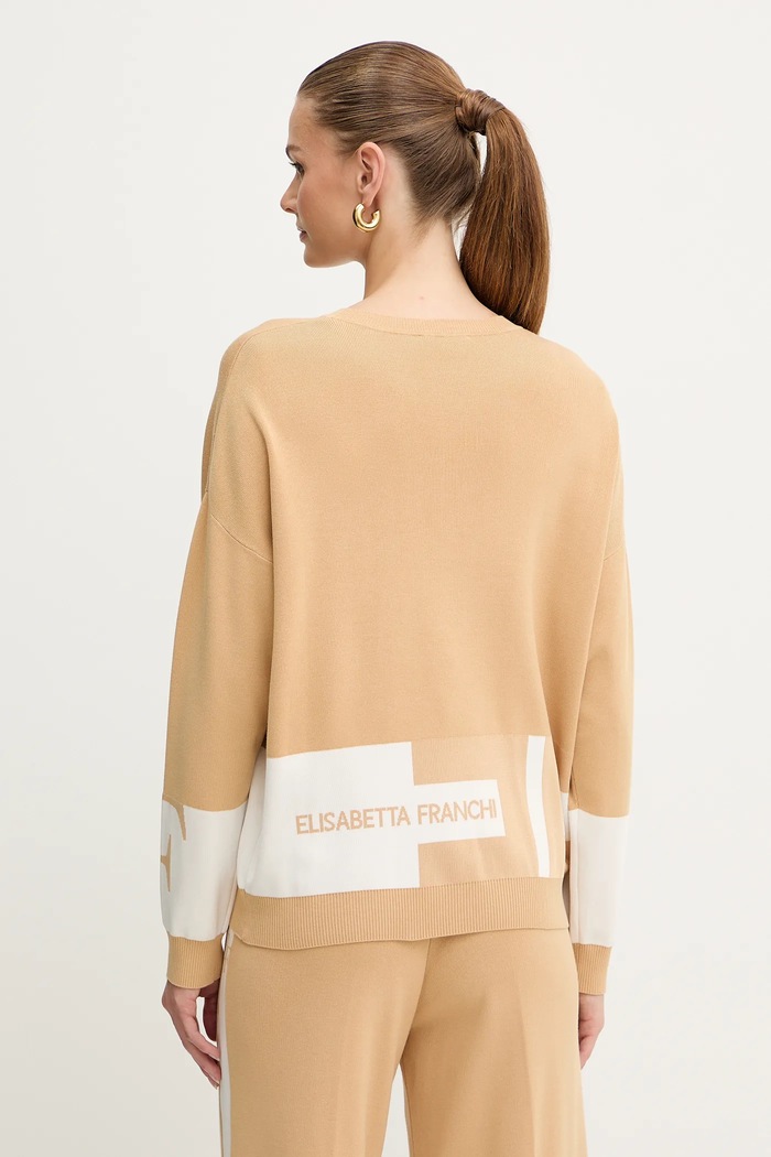 Abbigliamento Elisabetta Franchi maglione MK01S56E2 beige