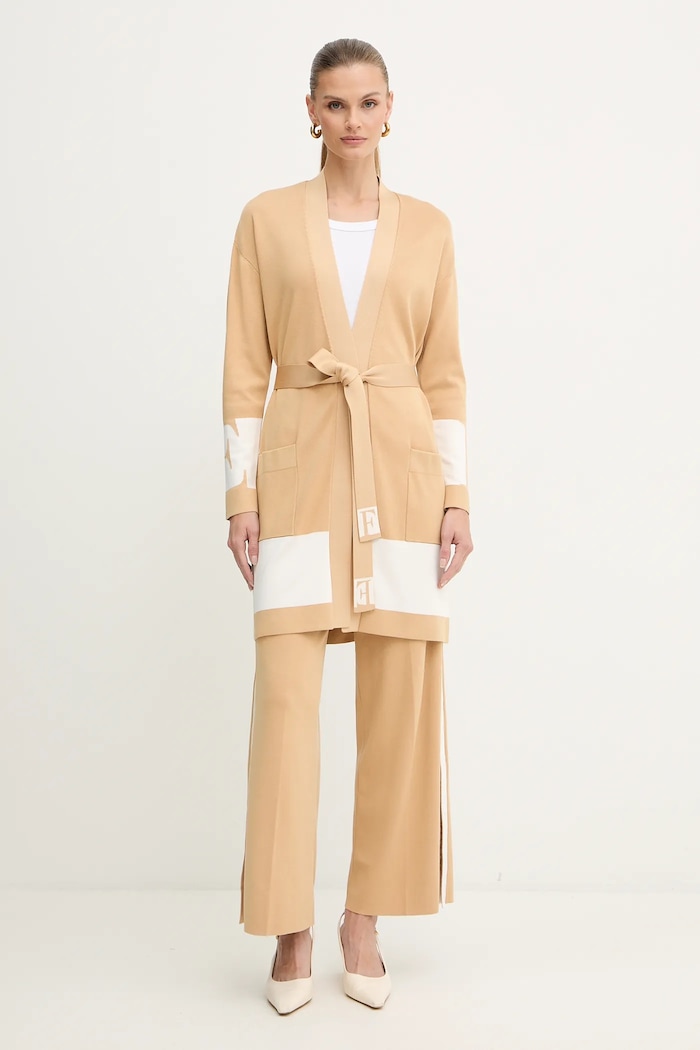 Kardigán Elisabetta Franchi MK02S56E2 béžová AW25