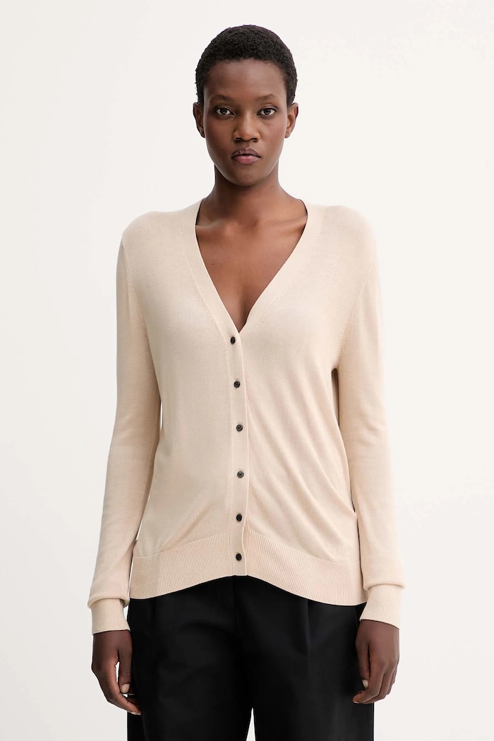 Kardigán Calvin Klein tenká béžová LV044C346G