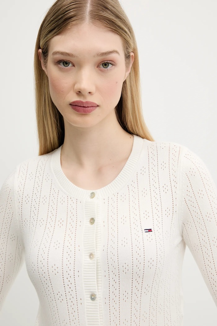 Kardigan Tommy Jeans béžová DW0DW20966
