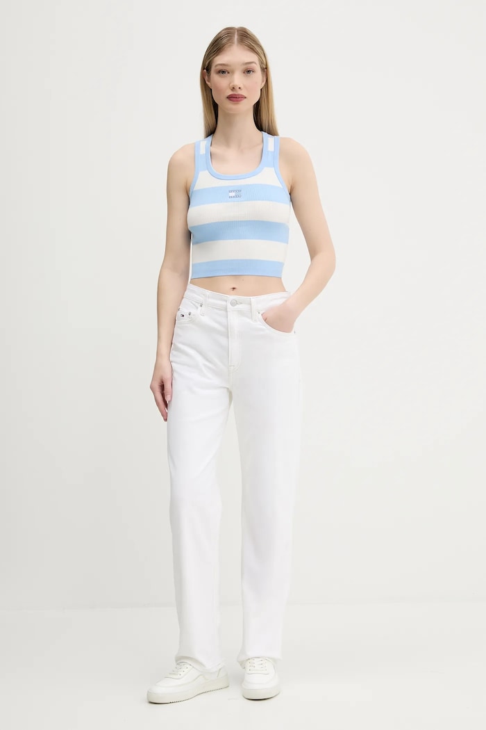 Top Tommy Jeans DW0DW20969 modrá AW25